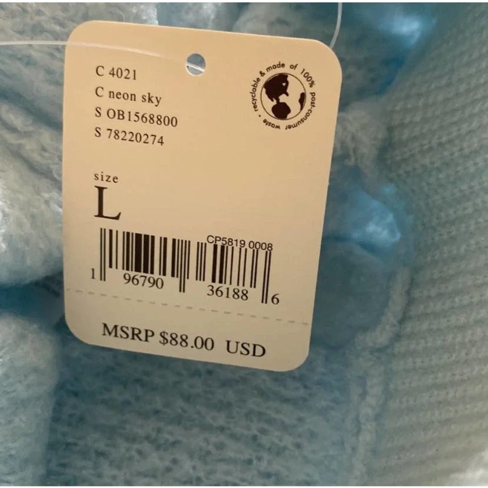 Free People Sky Blue Knit Straight Leg Pants - Picture 3 of 5